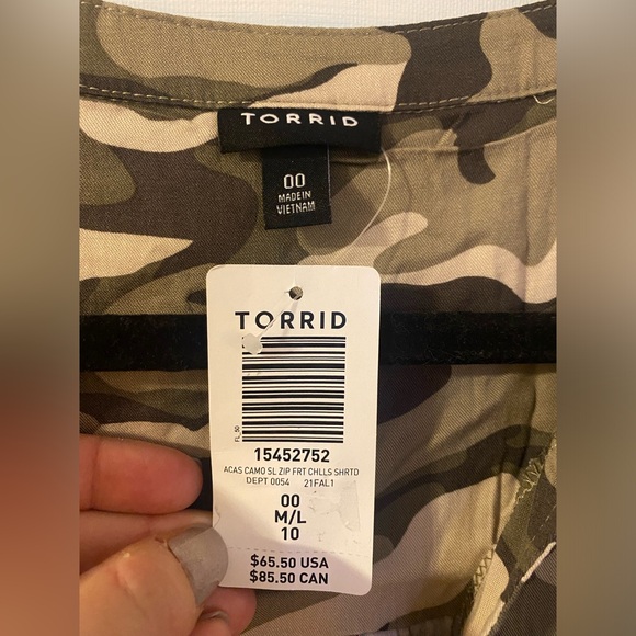 NWT Torrid Mini Challis Camoflauge Sleeveless Shirt Dress w/ Pockets Size 00 M/L - Picture 7 of 11